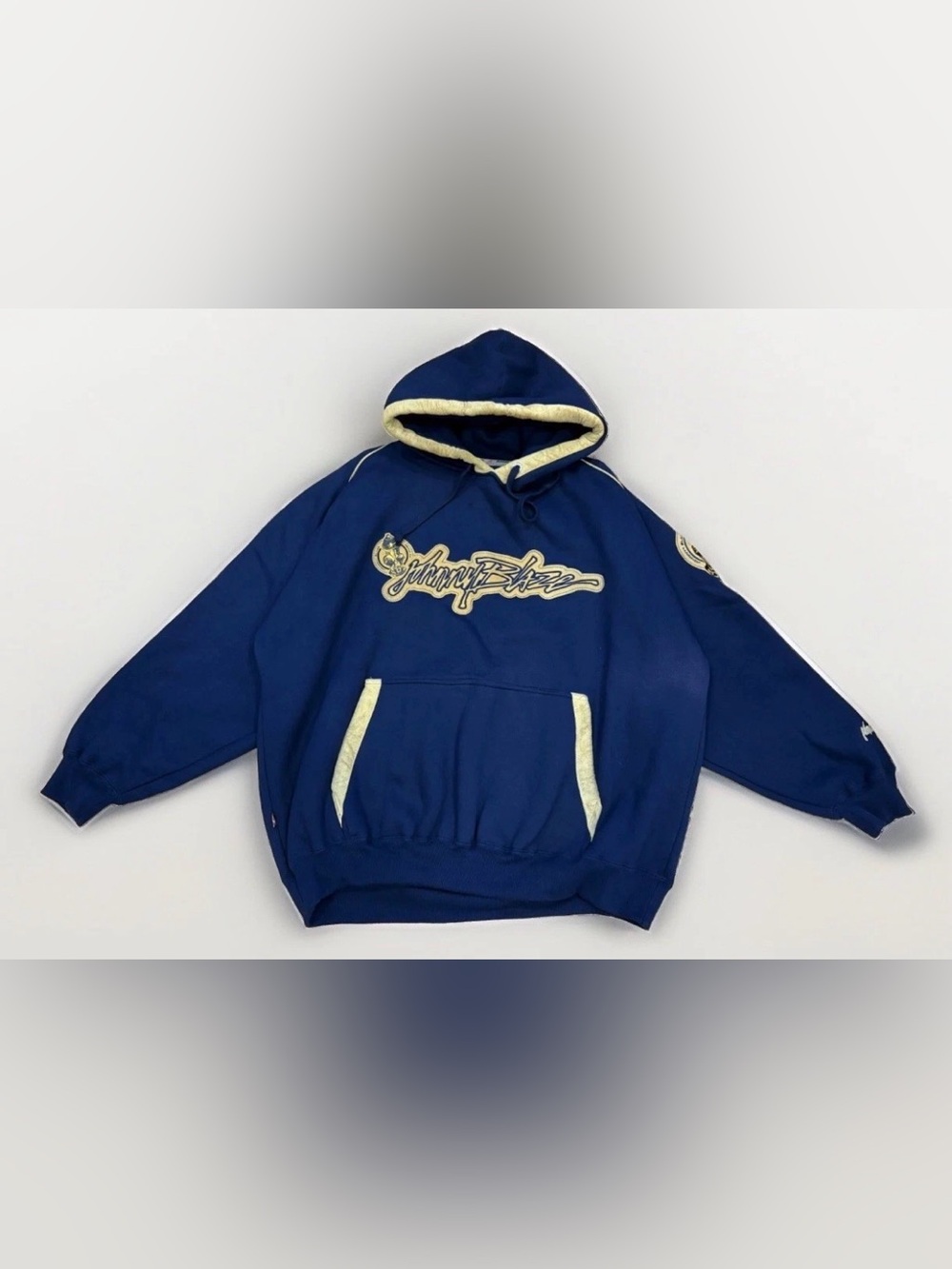 Y2K Johnny Blaze Hoodie 2XL Vintage Blue Hip Hop Baggy Wu-tang Method Man
